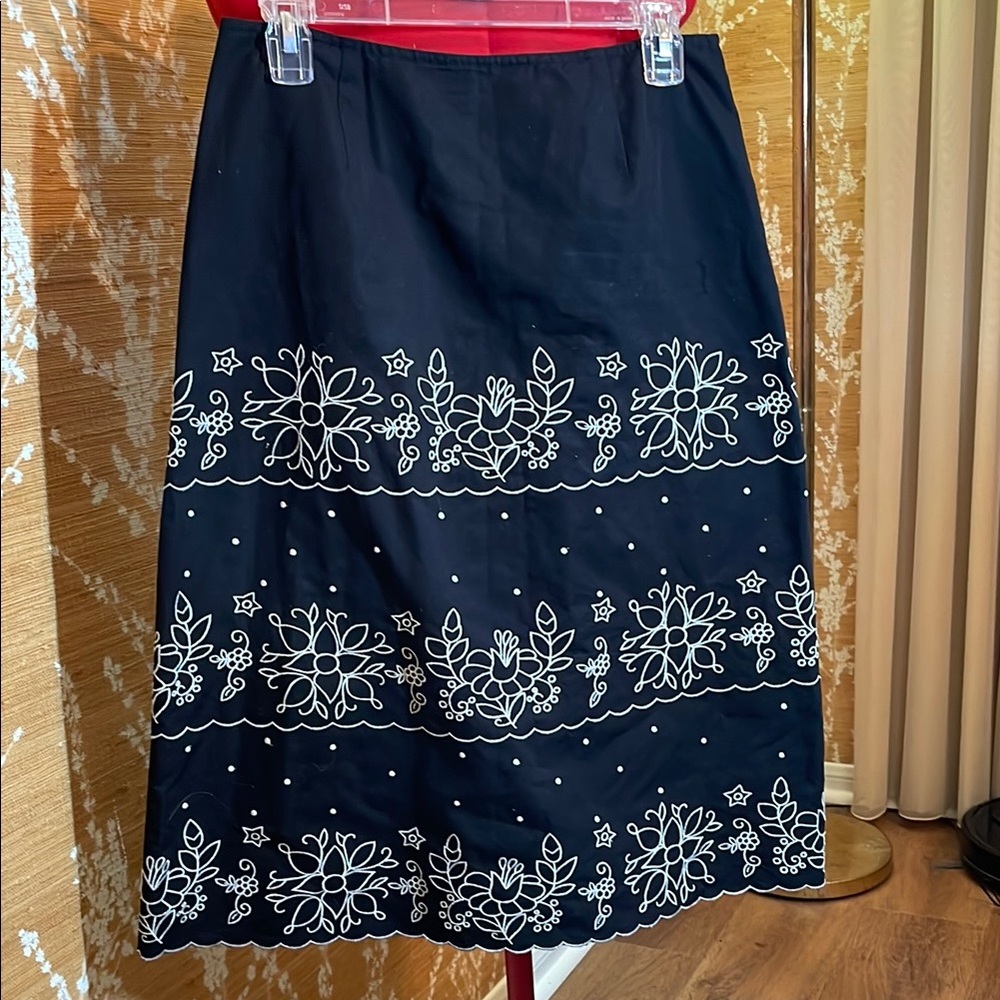Harold's Black and White  Pencil Skirt with Embellishments